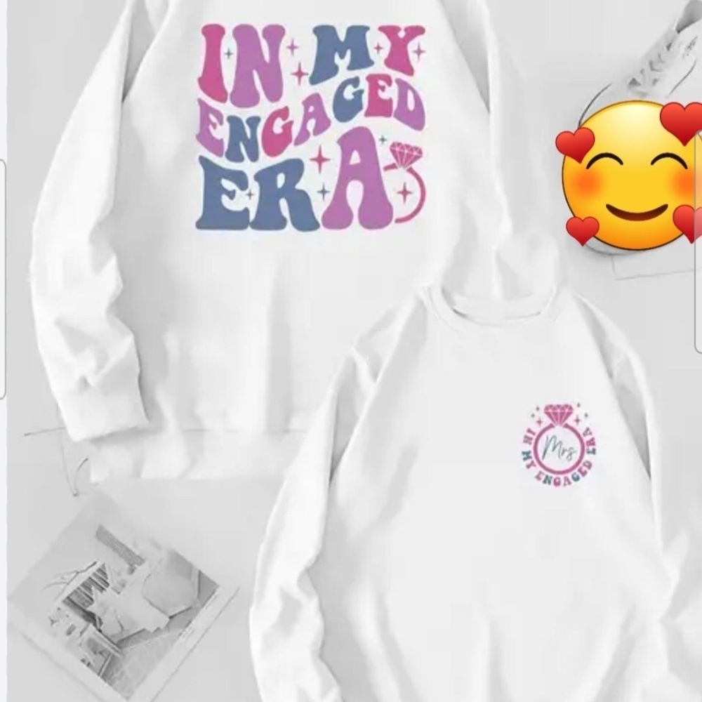 White 'In My Engaged Era' Sweater